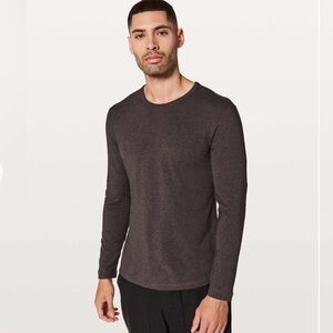 lululemon Men’s 5 Year Basic Long Sleeve Heathered Black Medium
